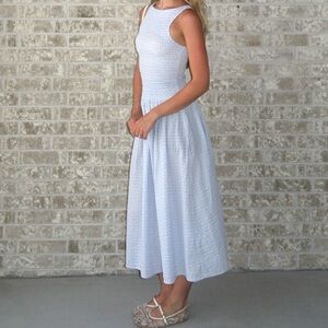 H&M Light Blue Sleeveless Midi Dress